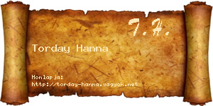 Torday Hanna névjegykártya